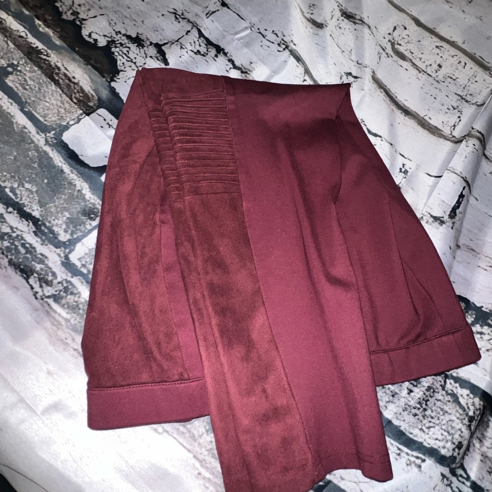 H by Halston Faux Suede‎ Moto Leggings Burgundy Size 22WP